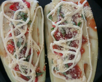 Berinjela recheada com queijo