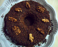 Pudim de chocolate e nozes
