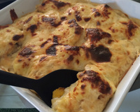 Filé de Peixe com Banana ao Molho Branco