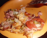 Pizza de pão fatiado