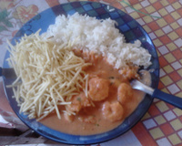 Estrogonofe de camarão