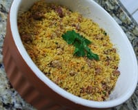 Farofa mista bacon e calabresa