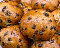 Pão de Nutella com gotas de chocolate redondo e fofinho