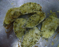Ostras gratinadas com requeijão