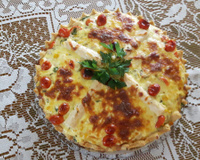 Quiche de palmito e alho-poró