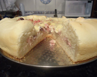 Torta aberta de presunto e queijo