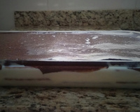 Pavê de creme belga com mousse de chocolate