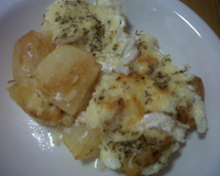 Batata corada e gratinada