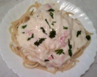 Molho branco com presunto