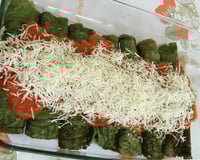 Panqueca de espinafre com recheio de palmito