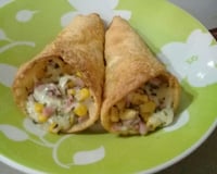 Pizza cone com massa de pastel
