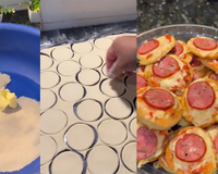 Sempre faço essa minipizza fofinha para o lanche das crianças durante as férias e a família inteira ama!