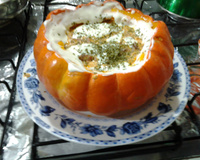 Camarão com catupiry na moranga