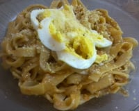 Macarronada de sardinha e molho branco