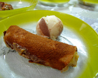 Rolinhos de banana com doce de leite
