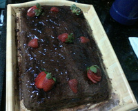 Bolo de chocolate com morango