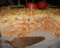 Torta de pão de forma com frango