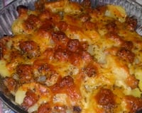 Batatas gratinadas com bacon