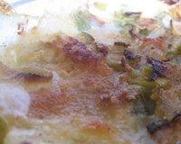 Batata gratinada com alho poró