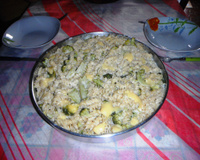 Macarrão com brócolis e molho branco