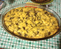 Torta de frango com carne e queijo