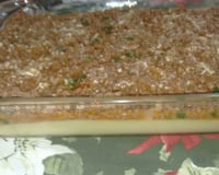 Polenta com carne moida