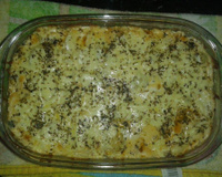 Escondidinho de batata e carne seca com catupiry