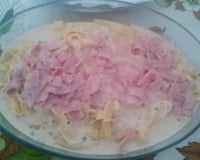 Macarrão ao molho branco com presunto