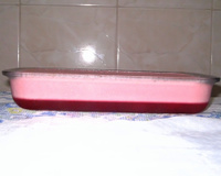 Gelatina com creme rosado
