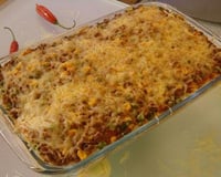 Arroz ao forno com purê de batatas