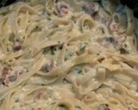 Talharim à carbonara para casal