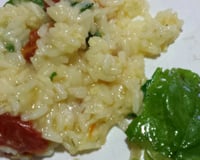 Risoto de tomate seco e rúcula