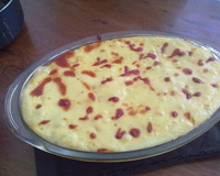 Arroz de forno com purê e carne moída