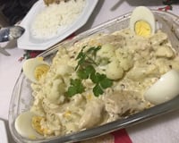 Frango com brócolis e couve-flor ao molho branco