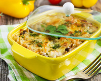 Filé de tilápia gratinado com batatas