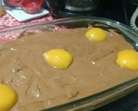 Gelado de pêssego com chocolate