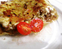 Lasanha de berinjela com biomassa de banana verde