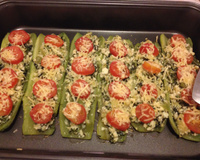 Abobrinha recheada com ricota