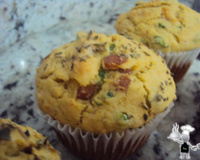 Muffins de bacon com queijo