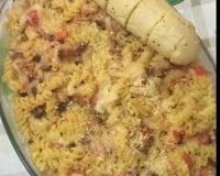 Macarrão ao forno com bacon e mussarela