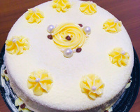 Bolo vulcão de leite em pó com creme de avelã