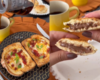 Eu só tinha 2 ovos, pão de forma e 1 barrinha de chocolate e preparei um café da manhã de hotel!