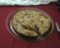 Quiche de queijo e presunto com massa de bolacha água e sal