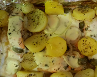 Salmão ao forno com catupiry