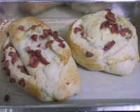 Pão recheado de calabresa