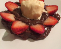 Carpaccio de morango com Sorvete