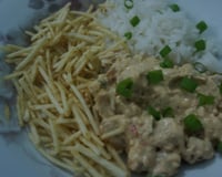 Estrogonofe de PVT (Carne de soja)