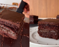 Bolo de brigadeiro com casquinha crocante: a receita viral que é amor à primeira mordida