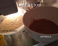 Bolo de creme de avelã com leite em pó