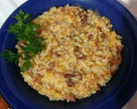 Risoto de carne seca com abóbora